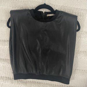 Alice & Olivia Leather Top